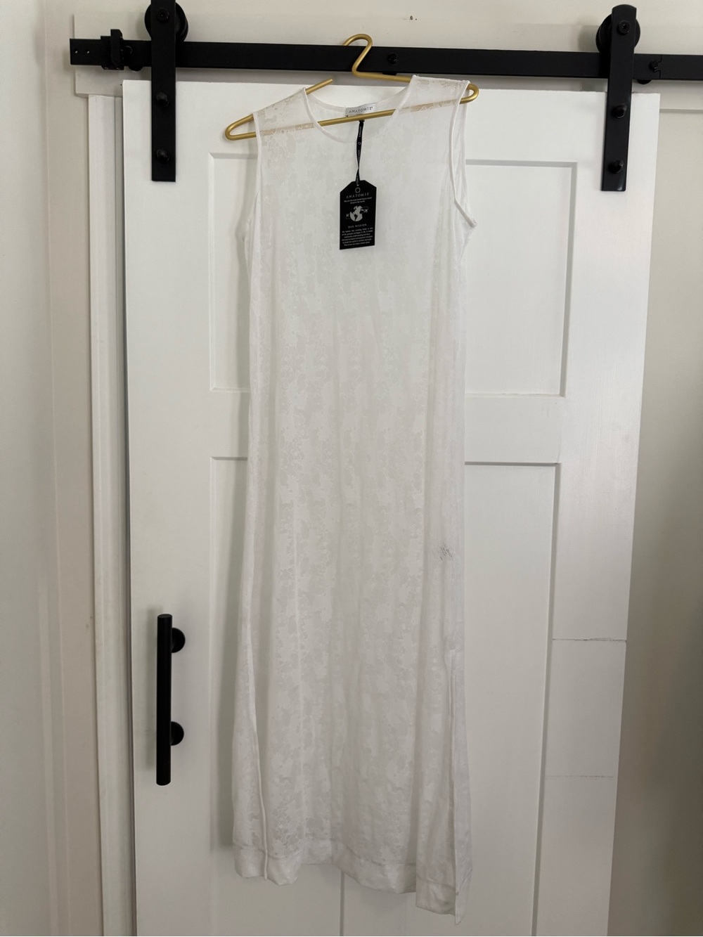 Anatomie Marloe Camo Sleeveless White Mesh Maxi Dress NWT 1329